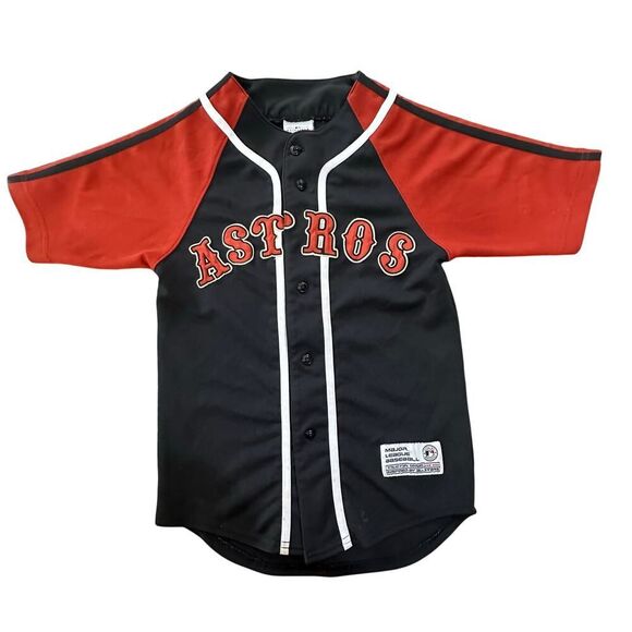VINTAGE 90s MLB Houston Astros KIDS Small (6-7) True Fan Button Down Jersey - Picture 1 of 12